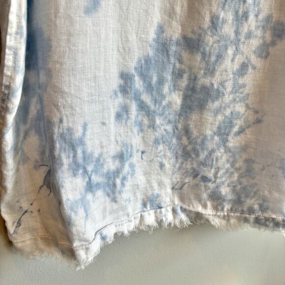 Magaschoni Tie-Dye Linen Short Sleeve Tunic Top - size Small - Picture 3 of 5